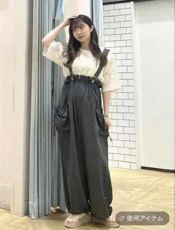 허리 프릴 리본 오버롤 LOWRYSFARM