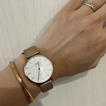 다니엘 웰링턴 골드 메쉬 30mm 뱅글 세트
