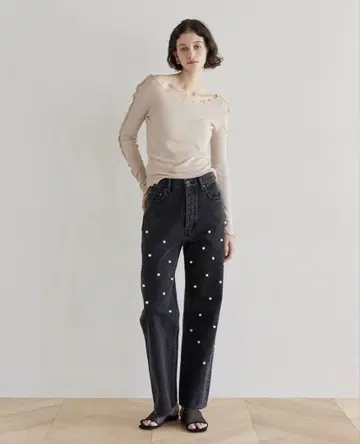 Sea room Lynn 펄 비쥬 블랙 데님 25인치