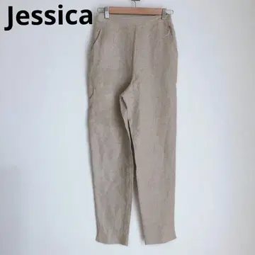 제시카 캐주얼 팬츠 여성용 하의 린넨 베이지 럭셔리 USA6
