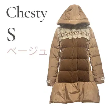 새상품급 Chesty 체스티 베이지 다운 자켓 다운 코트 S 0