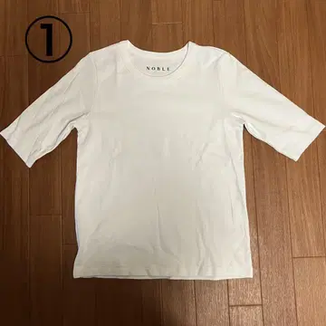 noble 노블 수빈 코튼 T셔츠 티셔츠 5부 소매 1 화이트