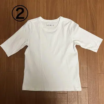 noble 노블 수빈 코튼 T셔츠 티셔츠 5부 소매 2 화이트