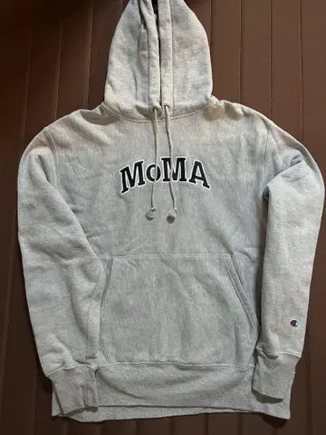 Champion MoMA 로고 그레이 후드티