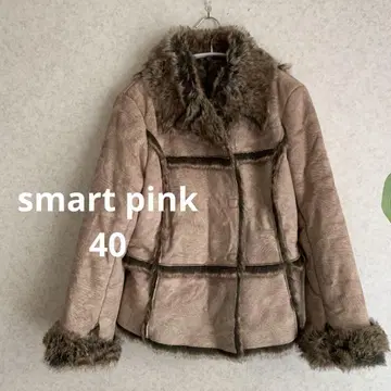 H 구제 의류 smart pink 인조 모피 무스탕 자켓 40