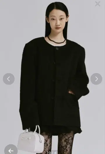 FEKETE 노카라 울 샤기 자켓