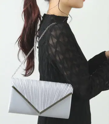 클러치백 파티백 V자 플레이트 플리츠 3WAY 파티