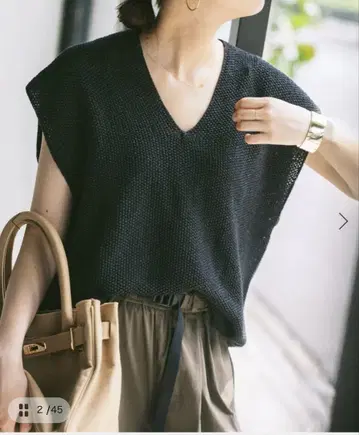 spick&span 페이퍼얀 루즈 니트 베스트