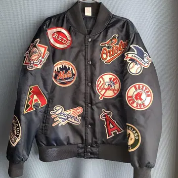 Majestic 자수 패치 MLB 바시티 자켓 L