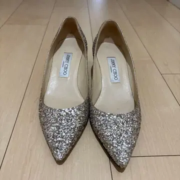 JIMMY CHOO 글리터 펌프스 골드, 24cm