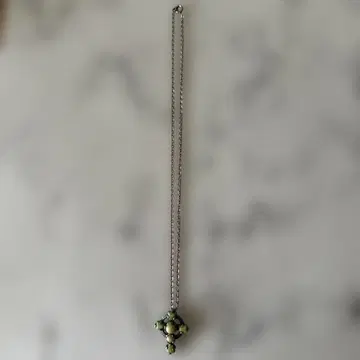 영국 빈티지 Miracle 켈트 십자가 크로스 그린 계열 목걸이