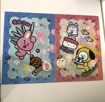 쿠라스시 x BT21 클리어 파일 피규어 캔뱃지 세트