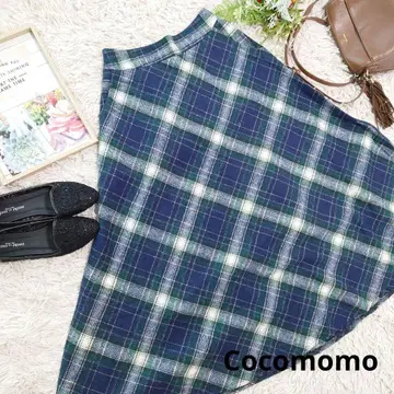 새상품급 cocomomo 롱/플레어 스커트 (M 상당) 타탄 체크