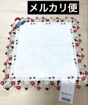 치카자와 레이스 타월 손수건 와 레이스 도시코이 일본 화이트 새상품