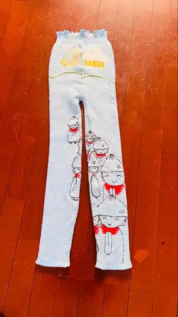 새상품 와코루 하의 모직 팬츠 지장보살 패턴