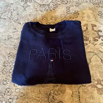 PARIS 에펠탑 자수 트레이닝복 네이비