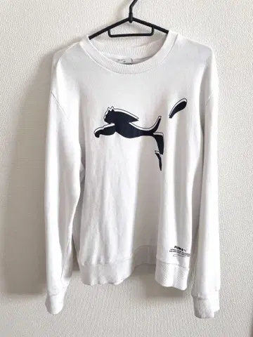 가을 PUMA 푸마 로고 프린트 트레이닝 셔츠 루즈핏 S 화이트