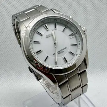 SEIKO 손목시계 실버 전파 솔라 데이트 남성용 세이코