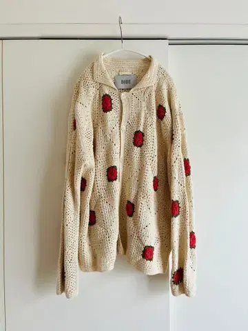 BODE crochet rosette cardigan