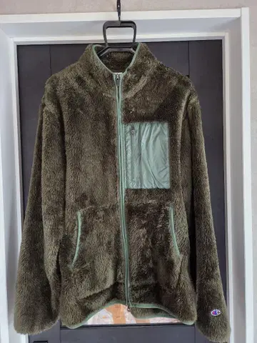 Champion 플리스 자켓 올리브 그린 보아 자켓