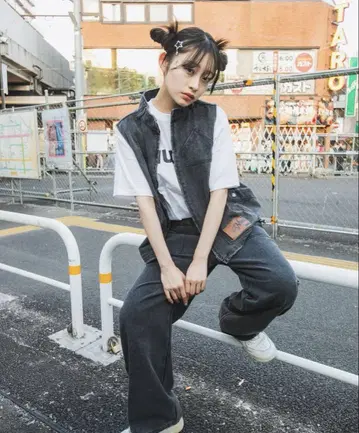 Wudge chemical wash vest pants 블랙
