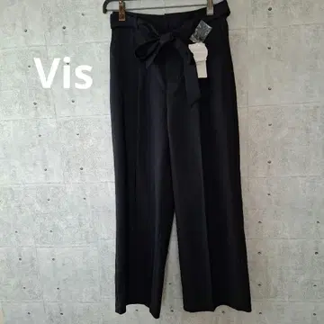 Vis 비스 네이비 스트레이트 와이드 팬츠