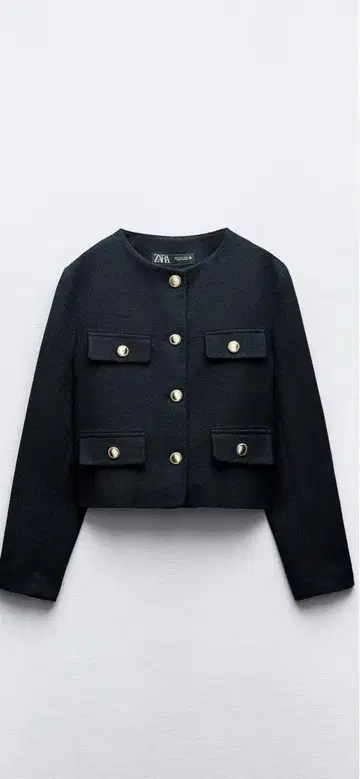 ZARA 라운드넥 피케 블레이저