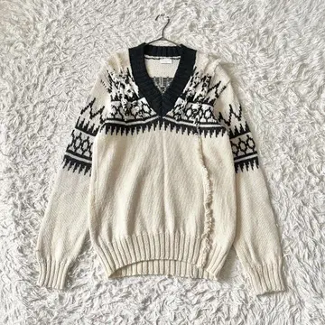 레어 DRIS VAN NOTEN 17AW 프린지 노르딕 니트