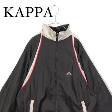 KAPPA 나일론 자켓 블랙/그레이/레드 드로 코드 있음