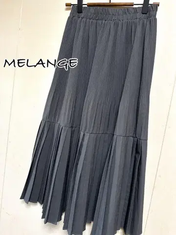 MELANGE 메란제 멜란주 가는 플리츠 롱 스커트