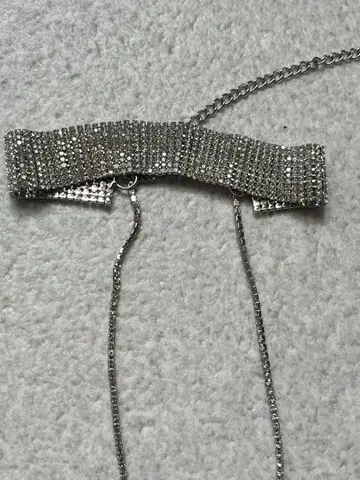 큐빅 목걸이 실버