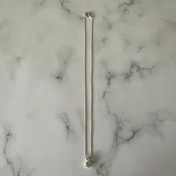 크리스탈 스톤 페이스가 달린 실버 925 각인 목걸이