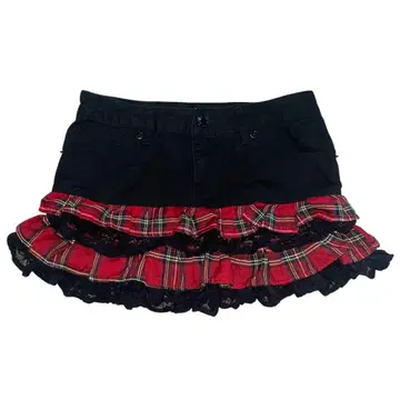 페어리 그런지 y2k 플레어 갸루 체크 헤이세이