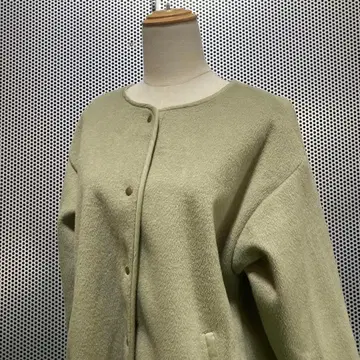 [ 사만사 모스모스 ] 노카라 코트 옅은 그린 F 사이즈