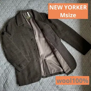 남성용 NEW YORKER 울 테일러드 자켓 M 다크 그레이