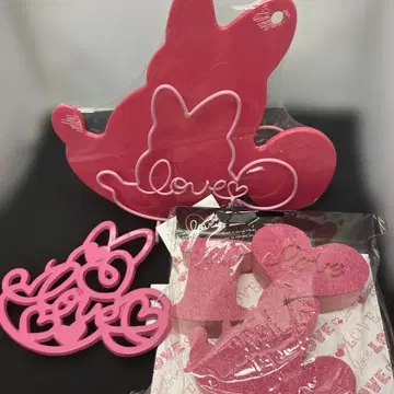 (10-48) 디즈니 핑크 하트 클럽 데코레이션 도마, 스펀지 외