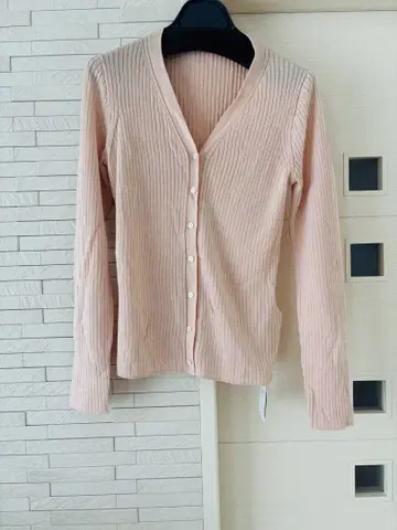 택 포함 새상품 IENA 리브 V넥 가디건
