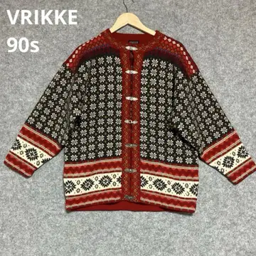 VRIKKE 90s 눈꽃 패턴 니트 가디건