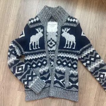 Abercrombie & Fitch 엘크 패턴 니트 가디건 S