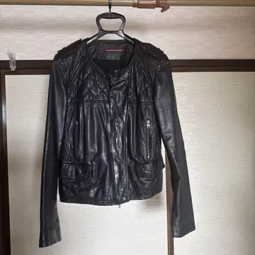 블랙 퀼팅 라이더 자켓