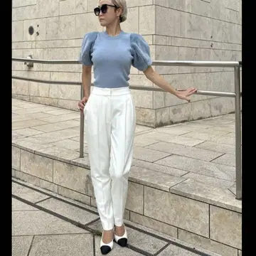 JENNE 슬림 레그 -3킬로 슬랙스 화이트