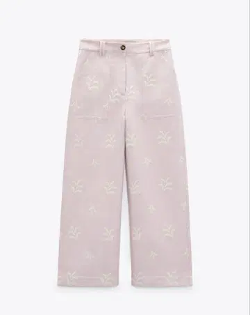 ZARA 자수 린넨 블렌드 팬츠