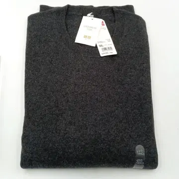 UNIQLO 캐시미어 100% 크루넥 스웨터 3LX 사이즈 다크 그레이