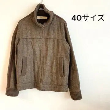 CIRCU 헤링본 무늬 브라운 점퍼 충전솜 겉옷 40 사이즈