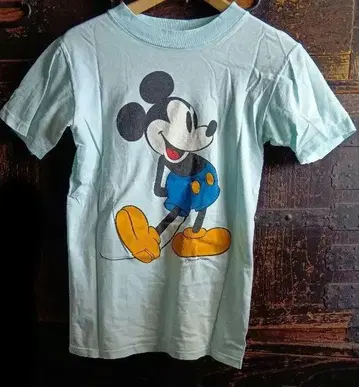 MICKEY MOUSE t-shirt 티셔츠 미국제 스카이블루