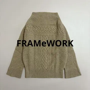 프레임워크 해밀턴 아란 보틀넥 풀오버 울 베이지