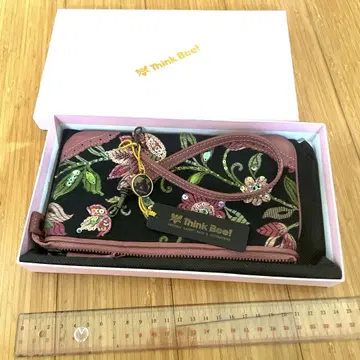 Think Bee! 꽃무늬 자수 장지갑 박스 포함