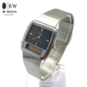 7-3461 세이코 H448-5090 쿼츠 손목시계 블랙/실버