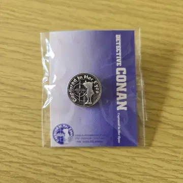 명탐정 코난 영화 굿즈 핀 배지 눈 속의 암살자 로고 미개봉 새상품