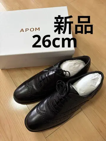 [새상품] APOM 아포무 42 26cm 가죽 신발 레이스업 블랙